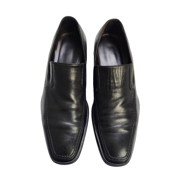 Monte Rosso Mens Lucca Nappa Leather Loafers Size 10.5 Black Leather Italy Dress - Picture 2 of 10